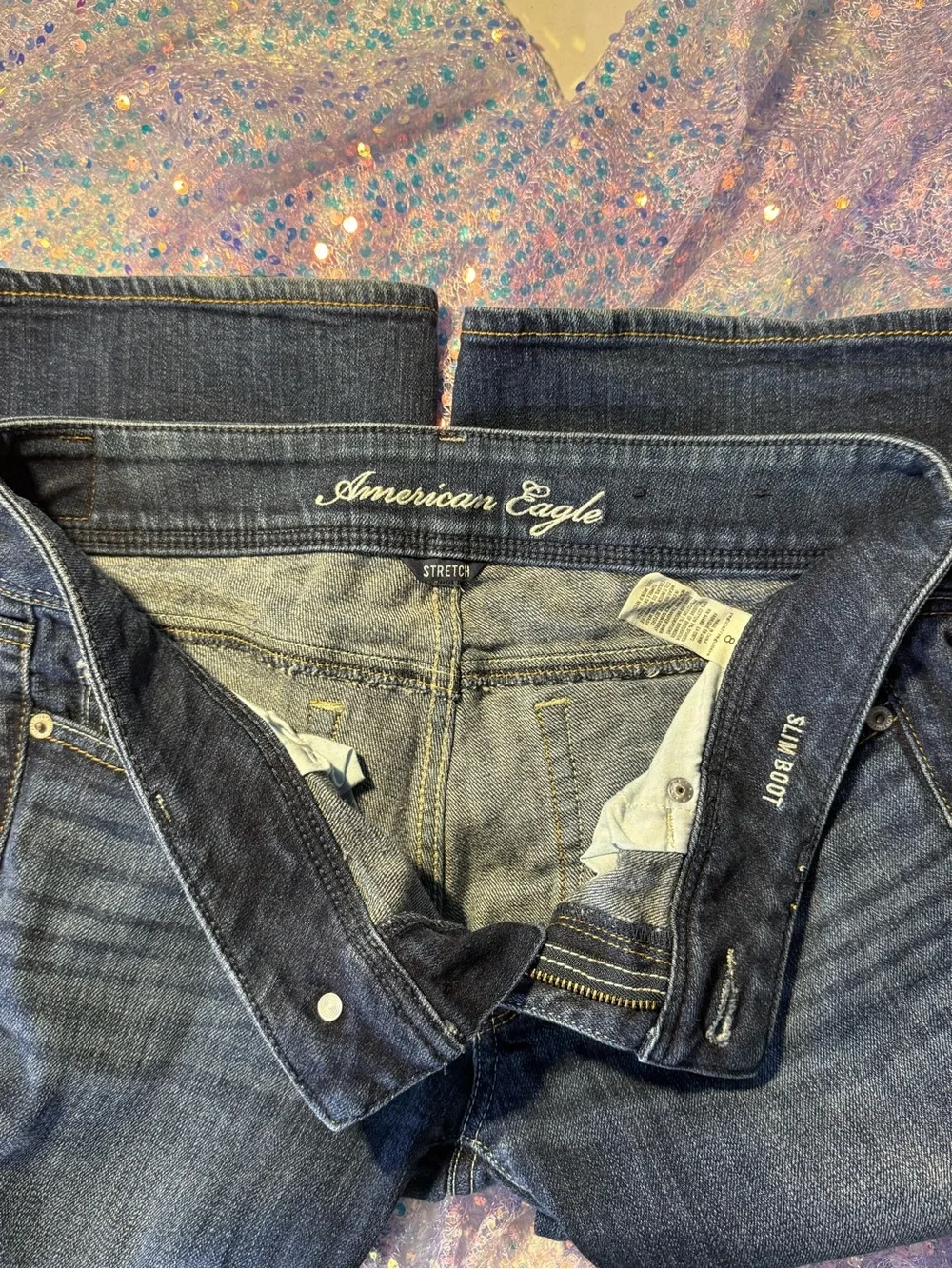 American Eagle Outfitters Dark Indigo Wide-Leg Jeans